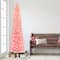 7.5ft. Pre-Lit Fashion Pink Flocked Artificial Christmas Tree, Clear Incandescent Lights